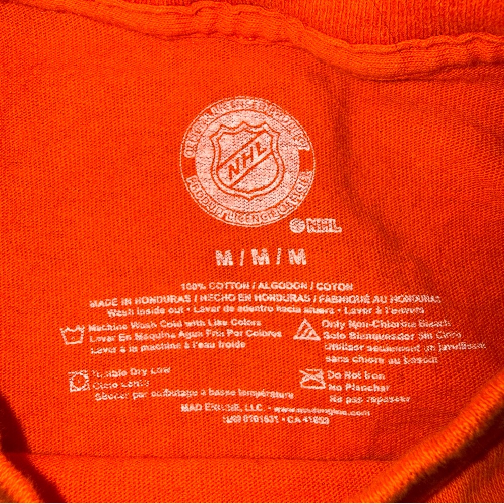 NHL Orange Edmonton Oilers Short Sleeve Tee Reworked - Picture 4 of 5